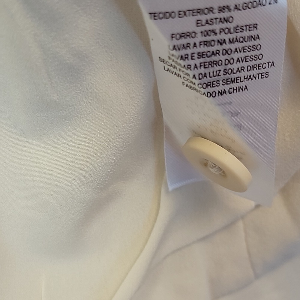 NEW‎ French Connection Poplin Button Up Top Womens XL 12 Cream Long Sleeve Lined - Picture 15 of 15